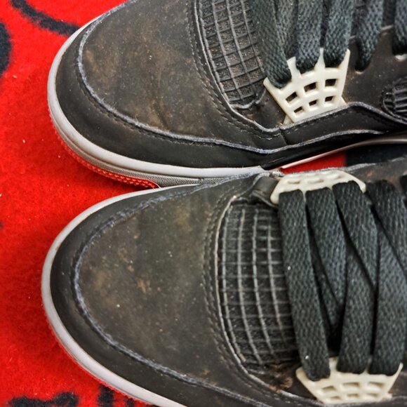 %Size 7.5 Nike Air Jordan 4 Retro Bred Black Cement 308497-060 Men AJ3 main image 5